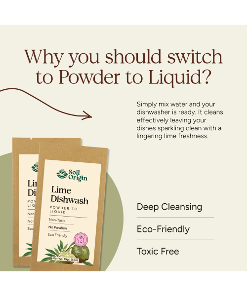 Soil Origin: Powder to Liquid Dishwash (Lime)  250ml