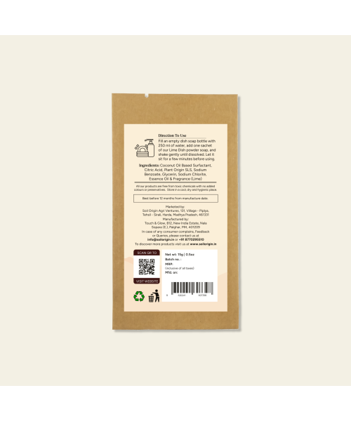 Soil Origin: Powder to Liquid Dishwash (Lime)  250ml