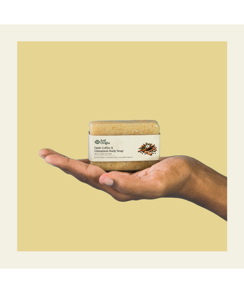 Soil Origin: Dark Coffee and Cinnamon Body Soap   100gm