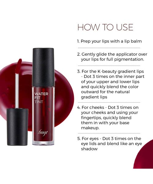 The Face Shop: Water Fit Lip Tint Cherry Kiss - 5gm