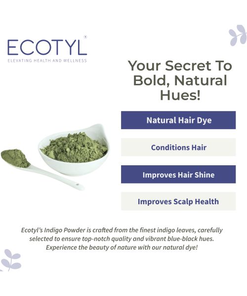 Ecotyl: Indigo Powder | Neel Avuri | Natural Hair Dye | Hair Conditioning | 100gm