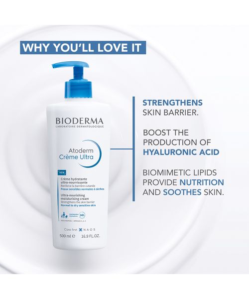 Bioderma: Atoderm Creme Ultra-Nourishing - Moisturizer For Normal To Sensitive Dry Skin, 500ml