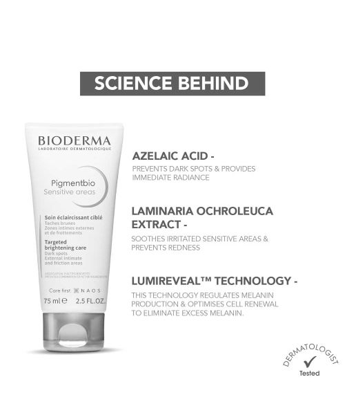 Bioderma: Pigmentbio sensitive areas external intimate and friction areas brightening care 75ml