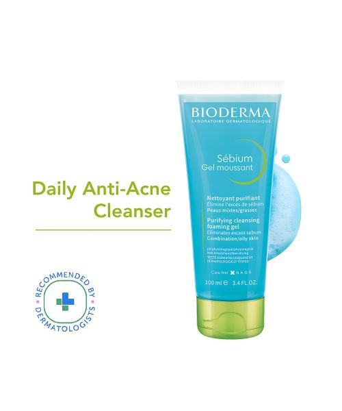 Bioderma: Sebium Gel Moussant Purifying Cleansing Foaming Gel Combination To Oily Skin, 100ml