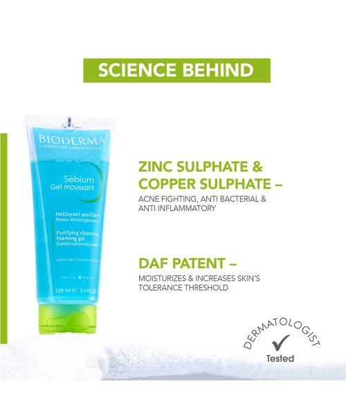 Bioderma: Sebium Gel Moussant Purifying Cleansing Foaming Gel Combination To Oily Skin, 100ml