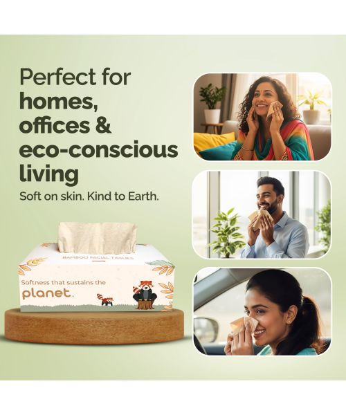 IMECO: Bamboo Facial Tissue | Soft & Highly Absorbent | 2-Ply | 100 Pulls Per Pack | Pack of 1