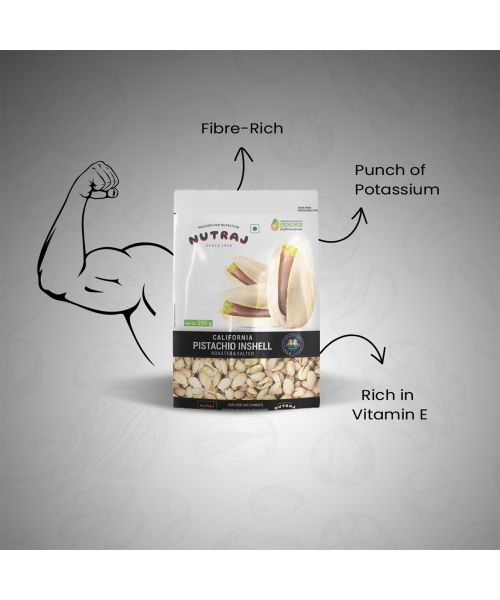 Nutraj: California Roasted & Salted Pistachios - 250gm