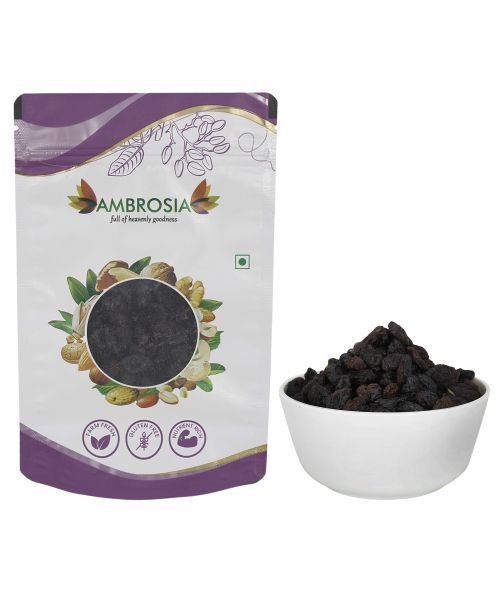 Ambrosia: Dried Black Seedless Raisins, Farm Fresh, Gluten Free   250gm