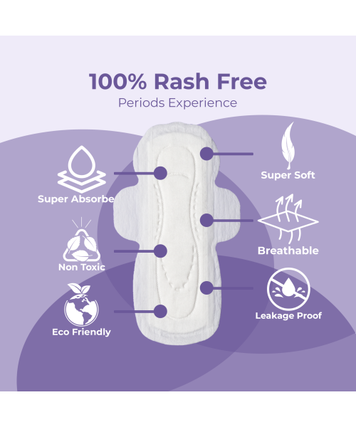 Saathi: Organic Bamboo XL ( 290MM ) Sanitary Napkins    Pack of 12 X 2 - 24 Pads (Medium)