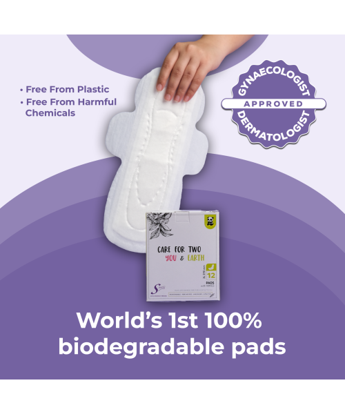 Saathi: Organic Bamboo XL ( 290MM ) Sanitary Napkins    Pack of 12 X 2 - 24 Pads (Medium)