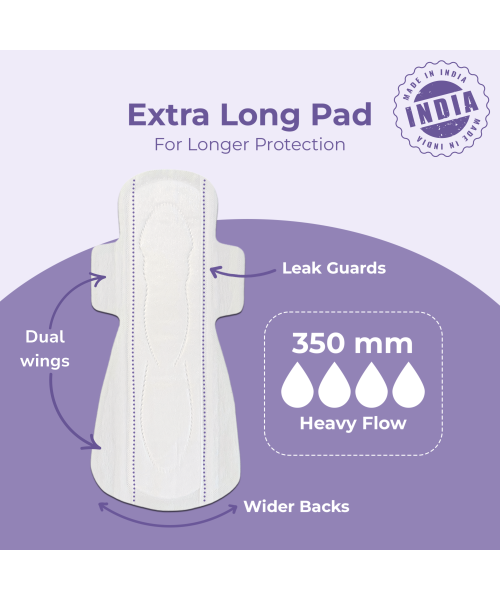 Saathi: Biodegradable Bamboo XXL ( 350MM) Sanitary Pads  Pack of 12 X 3 - 36 Pads (Overnight)