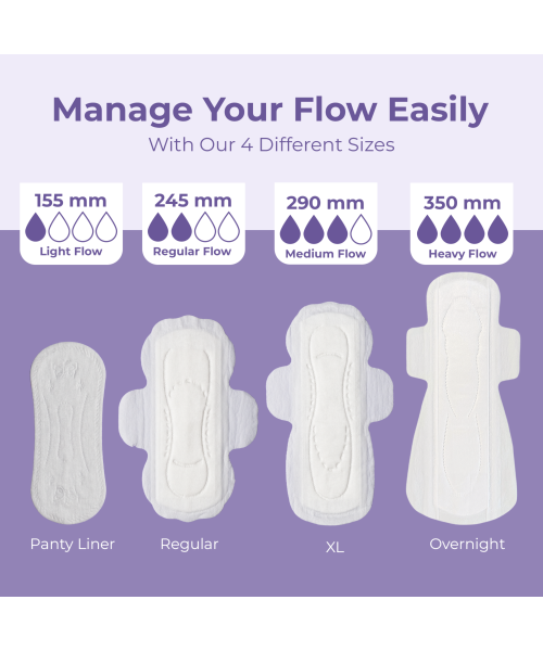 Saathi: Organic Bamboo XL ( 290MM ) Sanitary Napkins    Pack of 12 X 2 - 24 Pads (Medium)