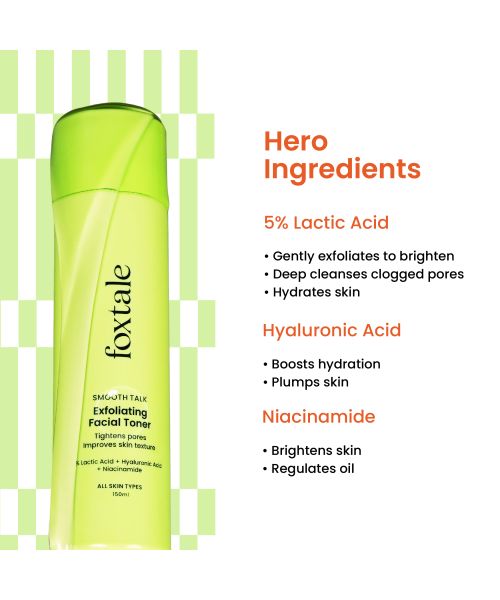 Foxtale: Exfoliating Toner with 5% Latic Acid & Niacinamide   150ml