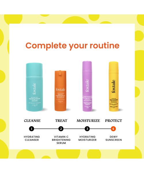 Foxtale: Dewy Sunscreen SPF 70 PA++++ With Niacinamide + Provitamin B5 + Vitamin E   50ml