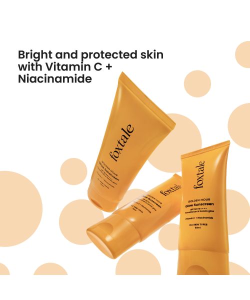 Foxtale: Glow Sunscreen SPF 50 PA++++ with Vitamin C & Niacinamide for a Dewy Glow  50ml