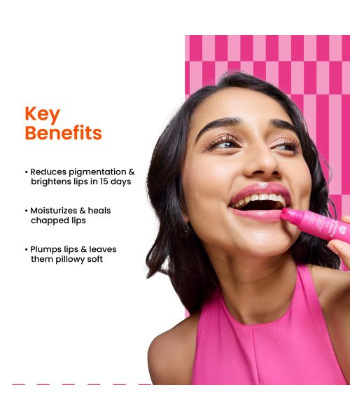 Foxtale: Brightening Lip Balm With Peptides, Vitamin C & Hyaluronic Acid Bubblegum Pink Glaze  12ml