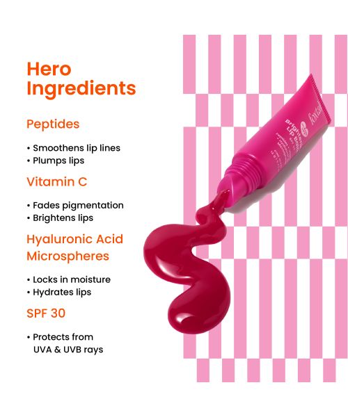 Foxtale: Brightening Lip Balm With Peptides, Vitamin C & Hyaluronic Acid Bubblegum Pink Glaze  12ml