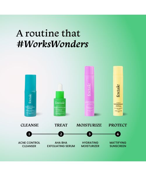 Foxtale: AHA BHA Exfoliating Serum Glycolic Acid + Salicylic Acid Niacinamide   30ml