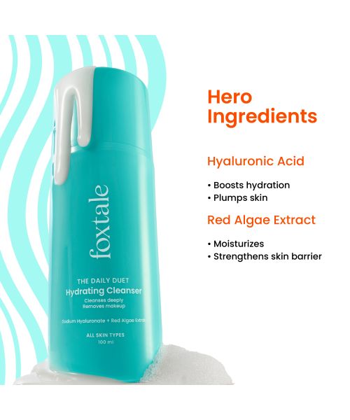 Foxtale: Hydrating Cleanser And Make-Up Remover, With Hyaluronic Acid   100ml