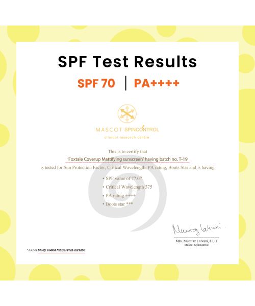 Foxtale: SPF 70 Gel-Cream Sunscreen for Oily Skin with PA++++ & Niacinamide   50ml