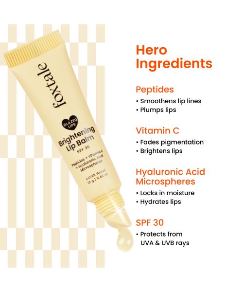 Foxtale: Brightening Lip Balm With Peptides, Vitamin C & Hyaluronic Acid - Clear Glaze  12ml