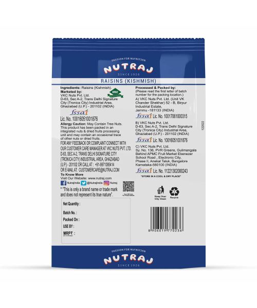 Nutraj: Round Raisin 500g