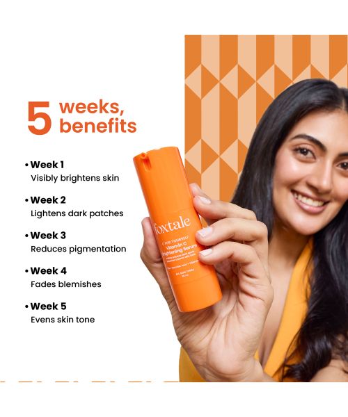 Foxtale: Brightening Vitamin C Face Serum With L-Ascorbic Acid And Vitamin E For Glowing Skin   30ml