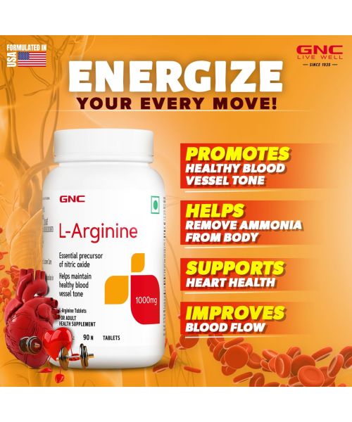 GNC: L-Arginine 1000mg    90 Tablets