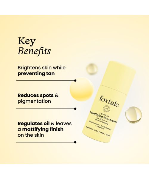 Foxtale: SPF 70 Gel-Cream Sunscreen for Oily Skin with PA++++ & Niacinamide  15ml