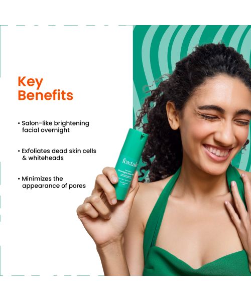 Foxtale: Overnight Glow Mask With 4% Glycolic Acid & 3% Lactic Acid    30ml