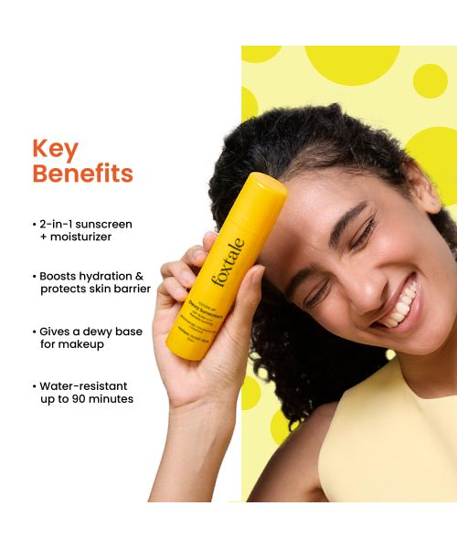 Foxtale: Dewy Sunscreen SPF 70 PA++++ With Niacinamide + Provitamin B5 + Vitamin E   50ml