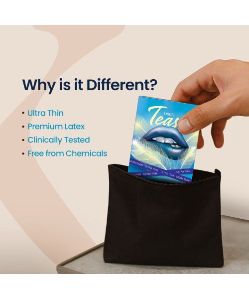 Kindly Health: Tease Ultra Thin Condoms for Men, Pack of 3 