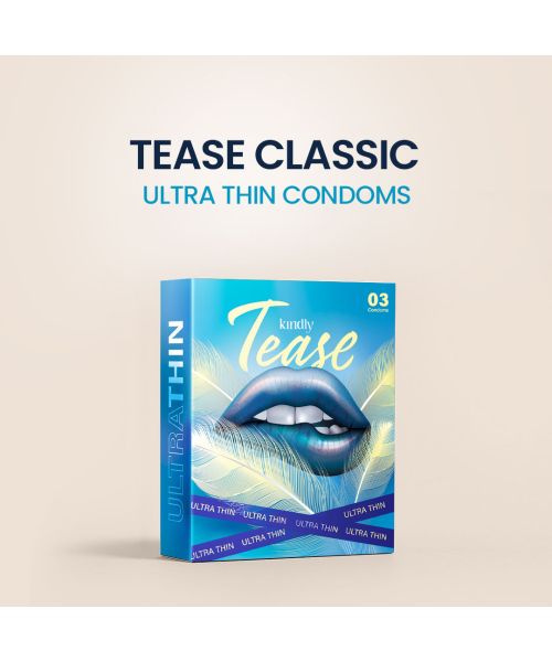 Kindly Health: Tease Ultra Thin Condoms for Men, Pack of 3 
