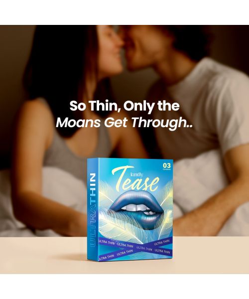 Kindly Health: Tease Ultra Thin Condoms for Men, Pack of 3 
