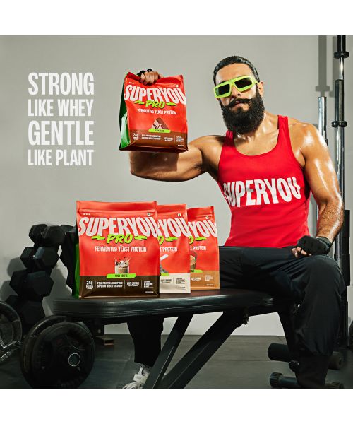 SuperYou: Pro Fermented Yeast Protein | 24g Protein| Chocolate | Peak Absorption | Superior Muscle Recovery | Gut Friendly + 1Bn CFU Probiotics | PDCAAS of 1 - 1kg