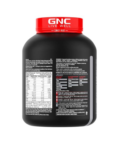 GNC: AMP Gold Series 100% Whey Protein Advanced  | 24gm Protein | 5.5gm BCAA | 4gm Glutamine | Double Rich Chocolate | 4 lbs