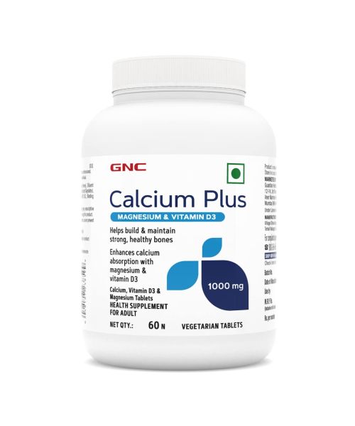 GNC: Calcium Plus With Magnesium & Vitamin D3 | Strengthens Bones |   1000mg Per Serving | 60 Capsules