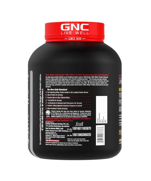 GNC: AMP Gold Series 100% Whey Protein Advanced  | 24gm Protein | 5.5gm BCAA | 4gm Glutamine | Double Rich Chocolate | 4 lbs
