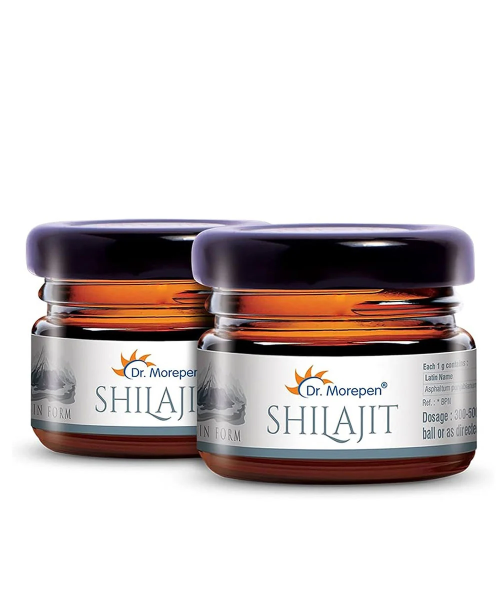 Dr. Morepen: Natural & Pure Shilajit Resin, Ayurvedic Energy Booster & Stamina Enhancer - 15gm Pack of 2