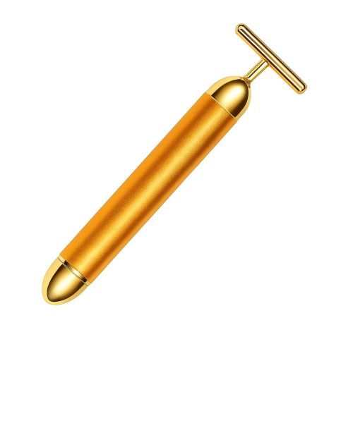 kindlife: Golden Rod 24K Beauty Bar, T-Shaped Energy Massager, Battery-Operated, Gold