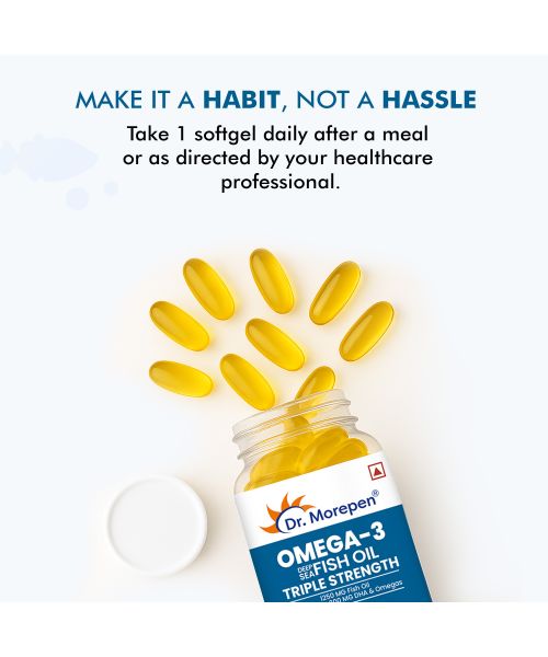 Dr. Morepen: Omega 3 Deep Sea Fish Oil Triple Strength - 60 Softgels