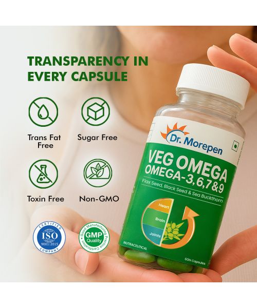 Dr. Morepen: Omega 3 6 7 9 Vegetarian Capsules 500mg - 60 Tablets