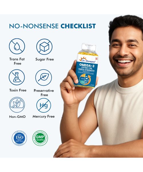 Dr. Morepen: Omega 3 Deep Sea Fish Oil Triple Strength - 60 Softgels