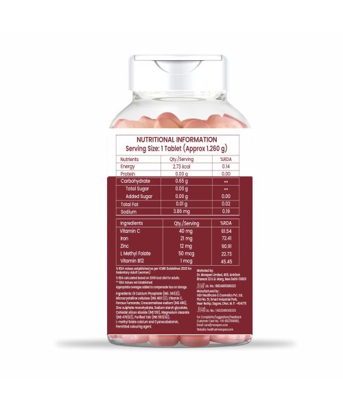 Dr. Morepen: Iron & Zinc Tablets - Immunity & Hemoglobin Booster - 60 Tablets