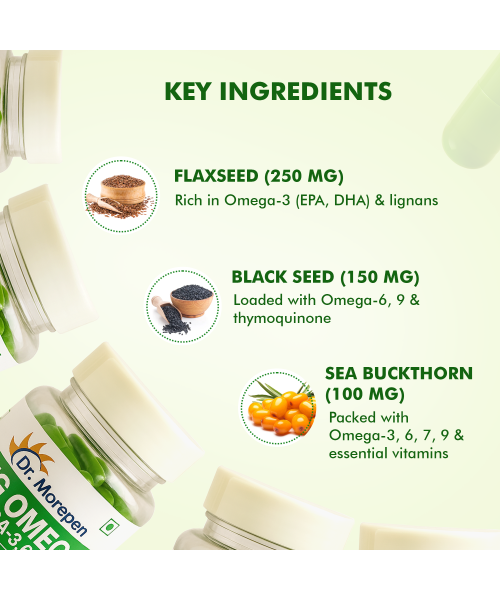 Dr. Morepen: Omega 3 6 7 9 Vegetarian Capsules 500mg - 60 Tablets