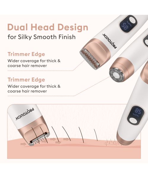 Protouch: PROTOUCH All-in-1 All Rounder Womens Trimmer & Epilator | Face, Body, Bikini & Underarms | Rechargeable & Painless Hair Removal
