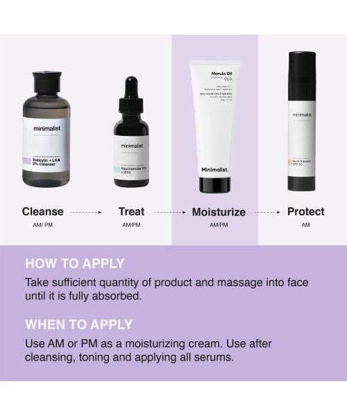 Minimalist: 5%  Marula Oil Face Moisturizer with Hyaluronic Acid & Vitamin F & E - 50g