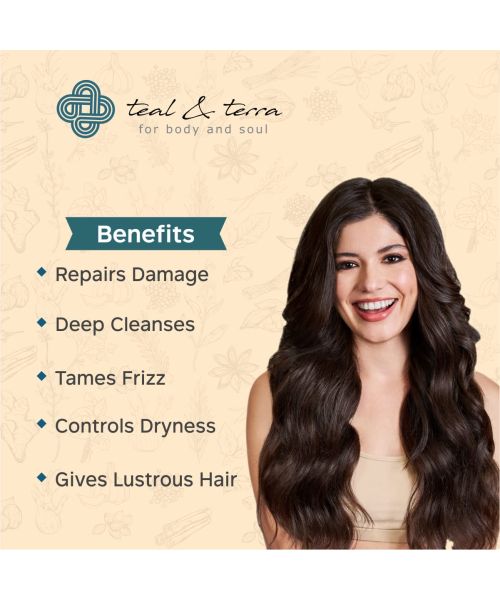 Teal and Terra: Shampoo With Argan Oil, Olive Oil For Hair Strengthening & Restoration - 200ml