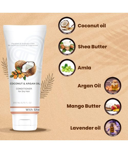 Teal and Terra: Conditioner With Shea Butter, Coconut & Argan Oil For Dry Hair - 200ml