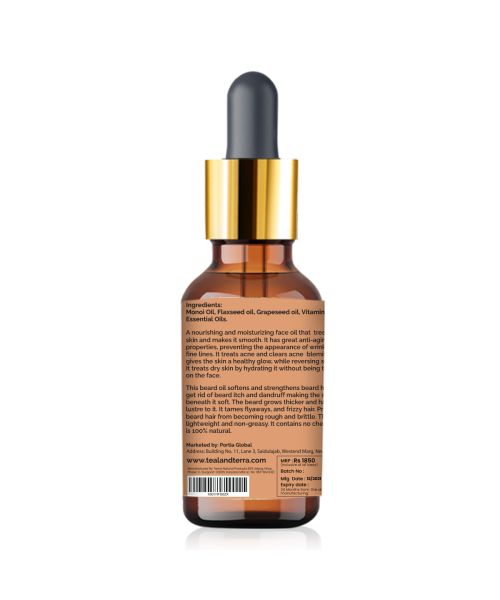 Teal and Terra: Monoi Beard Oil - 30ml